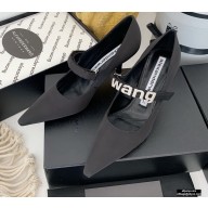 Alexander Wang Heel 8cm Grace Mary Jane Pumps Satin Black 2020