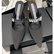 Alexander Wang Heel 8cm Grace Mules Satin Black 2020