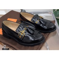 Tod's Loafers in Brushed leather with Buckle Fringe Tassels Black