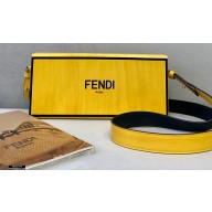 Fendi Leather Rigid Horizontal Box Bag Yellow 2020