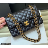 Chanel Original Quality Classic Flap Bag A01113 in Sheepskin Black with Gold Hardware