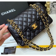 Chanel Original Quality Classic Flap Bag A01113 in Caviar Leather Black with Gold Hardware