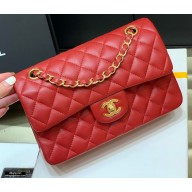 Chanel Original Quality Classic Flap Bag A01113 in Sheepskin Red with Gold Hardware
