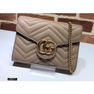 Gucci GG Marmont Matelasse Chevron Mini Bag 474575 Nude