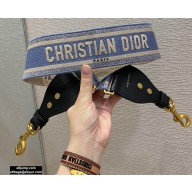 Christian Dior Embroidery Shoulder Strap Denim Blue 2020