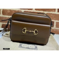 Gucci Horsebit 1955 Small Shoulder Bag 645454 Leather Coffee 2020