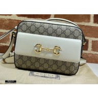 Gucci Horsebit 1955 Small Shoulder Bag 645454 GG Canvas White 2020