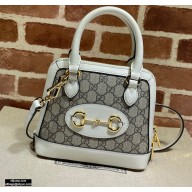 Gucci Horsebit 1955 Mini Top Handle Bag 640716 GG Canvas White 2020