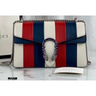 Gucci Multicolor Striped Leather Dionysus Small Shoulder Bag 400249 White/Red/Blue 2020