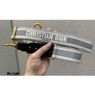 Christian Dior Embroidery Adjustable Shoulder Strap Gray 2020