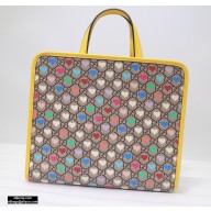 Gucci Children's GG Hearts Print Tote Bag 605614 Yellow