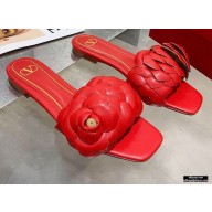Valentino Atelier Shoes 03 Rose Edition Flat Slides Sandals Red 2021