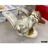 Valentino Heel 5.5cm Atelier Shoes 03 Rose Edition Slides Sandals Light Gold 2021