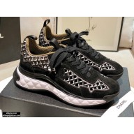Chanel Suede Calfskin and Embroidery Sneakers G37126 Black 2021