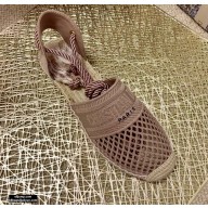 Dior Mesh Embroidery Granville Espadrilles Sandals with Laces Nude Pink 2020