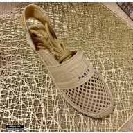 Dior Mesh Embroidery Granville Espadrilles Sandals with Laces Nude 2020