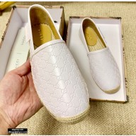 Gucci Signature Leather Espadrilles White 2020