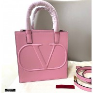 Valentino Small VLogo Walk Calfskin Tote Bag Pink 2020