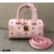 MCM Visetos Mini Boston Bag Pink