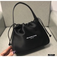Alexander Wang Ryan Drawstring Dust Small Shoulder Bag Satin Black