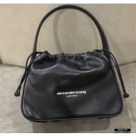 Alexander Wang Ryan Drawstring Dust Small Shoulder Bag Leather Black