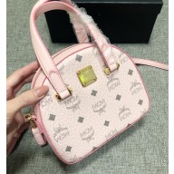 MCM Visetos Mini Essential Half Moon Tote Bag Pink