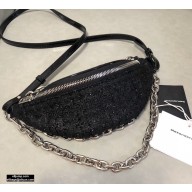 Alexander Wang Attica Tweed Hybrid Fanny Pack Bag Black