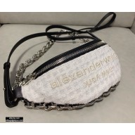 Alexander Wang Attica Tweed Hybrid Fanny Pack Bag White