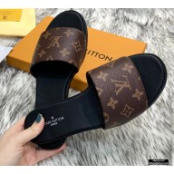 Louis Vuitton Monogram Canvas Lock It Flat Mules Brown 2020