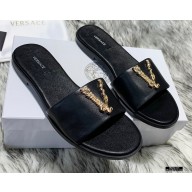 Versace Virtus Flat Mules Black 2020