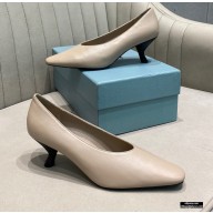Prada Pointy Toe Pumps Off White with Medium Heel 2021
