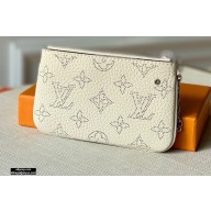 Louis Vuitton Mahina Leather Key Pouch Creme Beige
