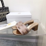 dior Rose Des Vents Cotton Embroidered with Metallic Thread and Strass dway heeled slides 2022