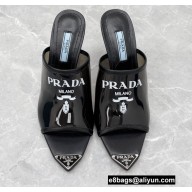 Prada Heel 9cm triangle logo Pvc slides Black 2022