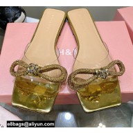 Mach & Mach Crystal Double Bow Slides PVC Gold 2022