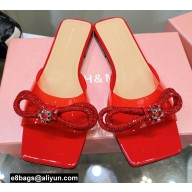 Mach & Mach Crystal Double Bow Slides PVC Red 2022