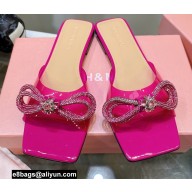 Mach & Mach Crystal Double Bow Slides PVC Fuchsia 2022