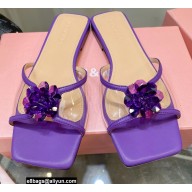 Mach & Mach Rose Flower Slides PVC Purple 2022