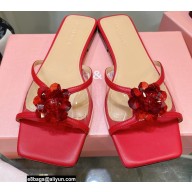 Mach & Mach Rose Flower Slides PVC Red 2022