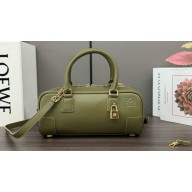LOEWE amazona 23 cropped bag in nappa calfskin olive green  2024