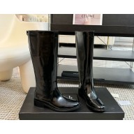 saint Laurent HUNT boots in glazed leather Black 2024