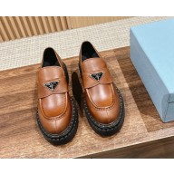 Prada Chocolate Leather loafer Cognac 2024