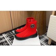 Dior badge ankle boots red 2024