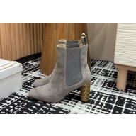 Dior Icon Heeled Ankle Boot grey Suede Goatskin heel 8cm 2024