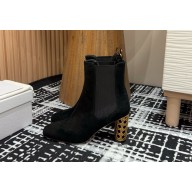 Dior Icon Heeled Ankle Boot Black Suede Goatskin heel 8cm 2024