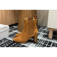 Dior Icon Heeled Ankle Boot yellow Suede Goatskin heel 8cm 2024