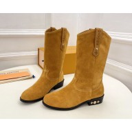 Louis Vuitton lv rider Women/Men brown suede boots 2024 