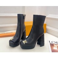Louis Vuitton HEEL 12CM  Ankle Boot BLACK IN PATENT LEATHER 2024
