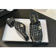 Chanel Black Quilted Leather heel 4.5cm 02 2024