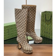 gucci Monogram Autumn/Winter New High Heel Boots heel11.5cm beige 2024